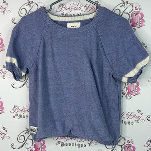 RVCA Camille Rowe knit top sleeved lilac blue Lavender Knit Top white cream